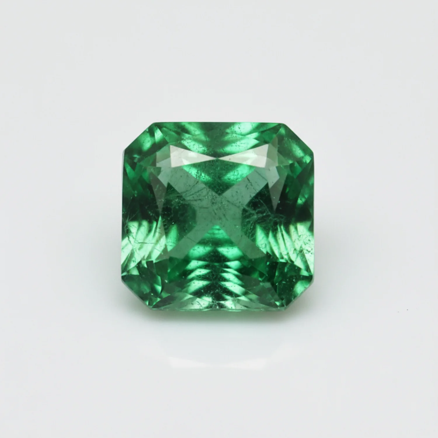 Emerald 1PC Small 8x8 MM Square Faceted Green Luster Precious Loose Gems - Image 2