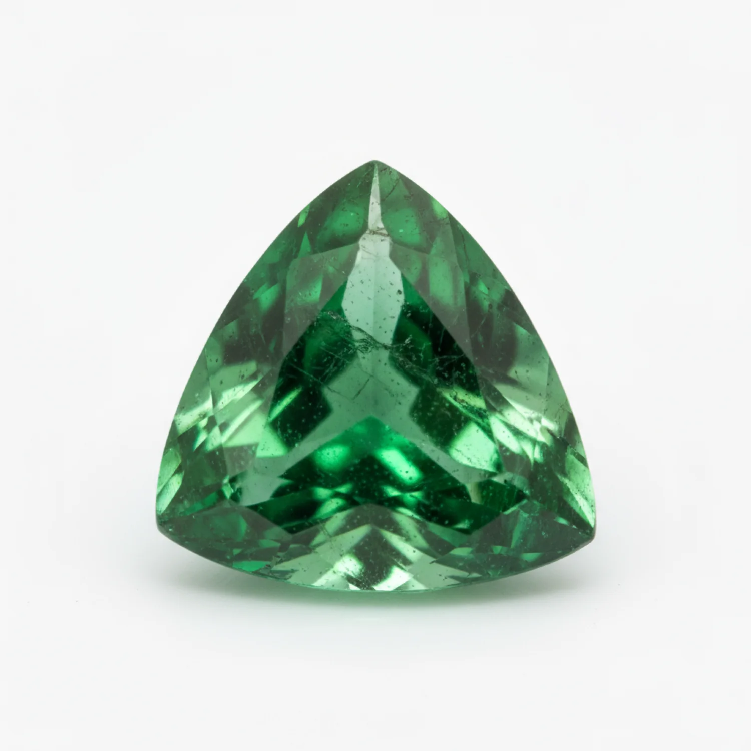 Emerald 1PC Tiny 6x6 MM Triangle Faceted Green Polished Precious Loose Gemstones - Image 2