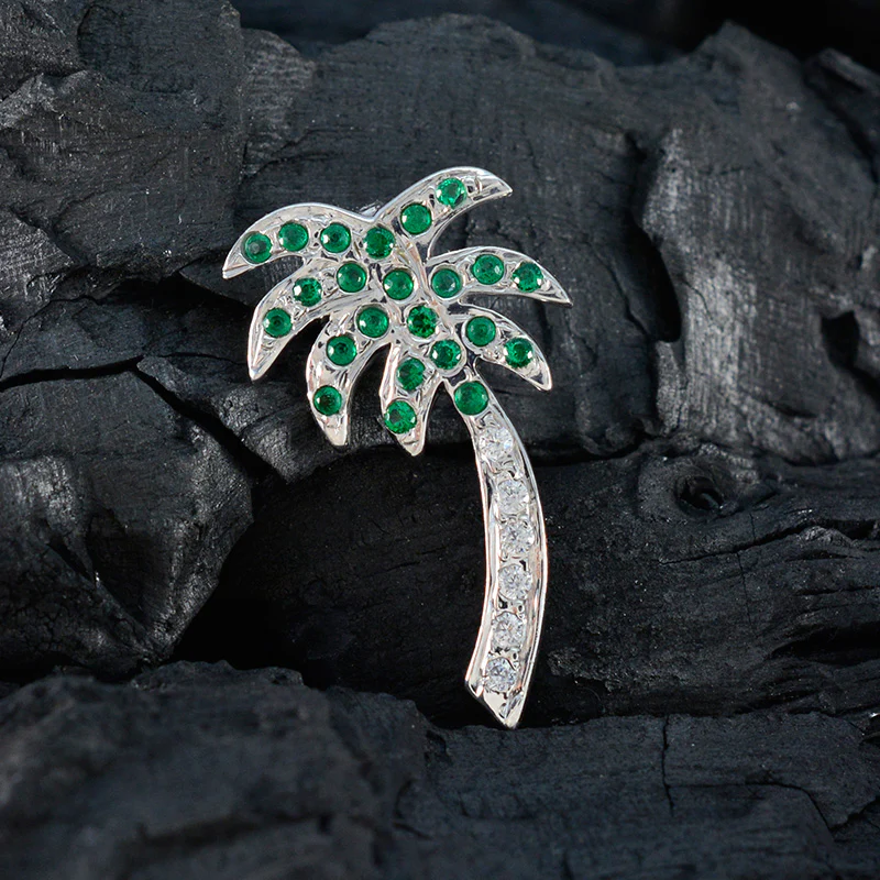 Emerald CZ Elegant Indian 925 Silver multiple Priya Glamorous Green Pendant Jewelry - Image 4