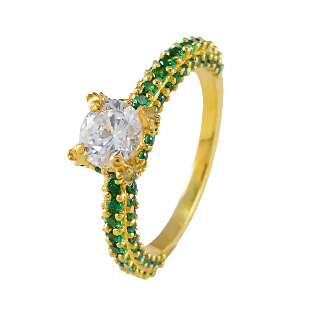 Emerald CZ Halo American 925 Sterling Silver Green Gemstone Delicate Fairytale Ring Jewellery - Image 2