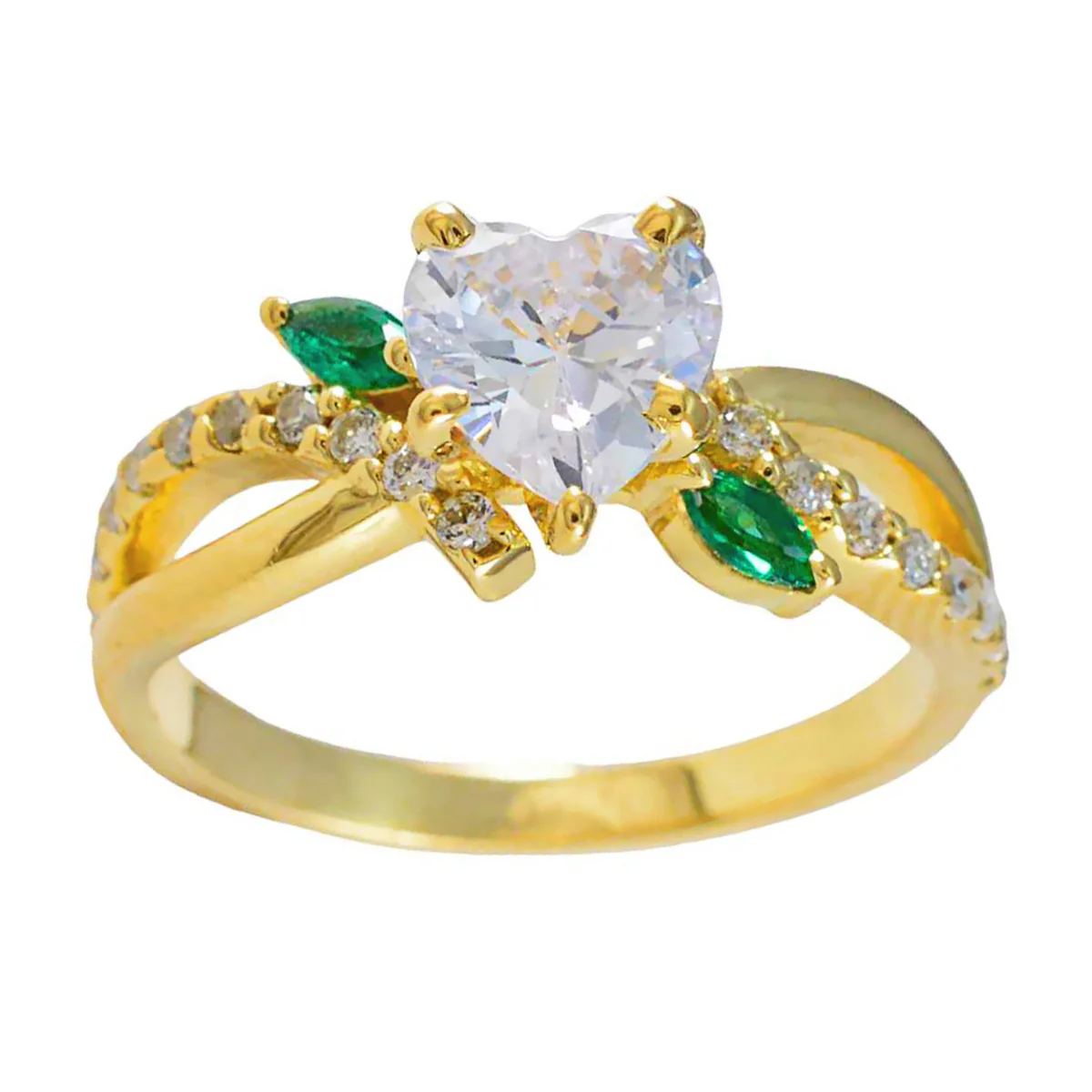Emerald CZ Halo American 925 Sterling Silver Green Gemstones Delicate Luxurious Ring Jewellery - Image 3