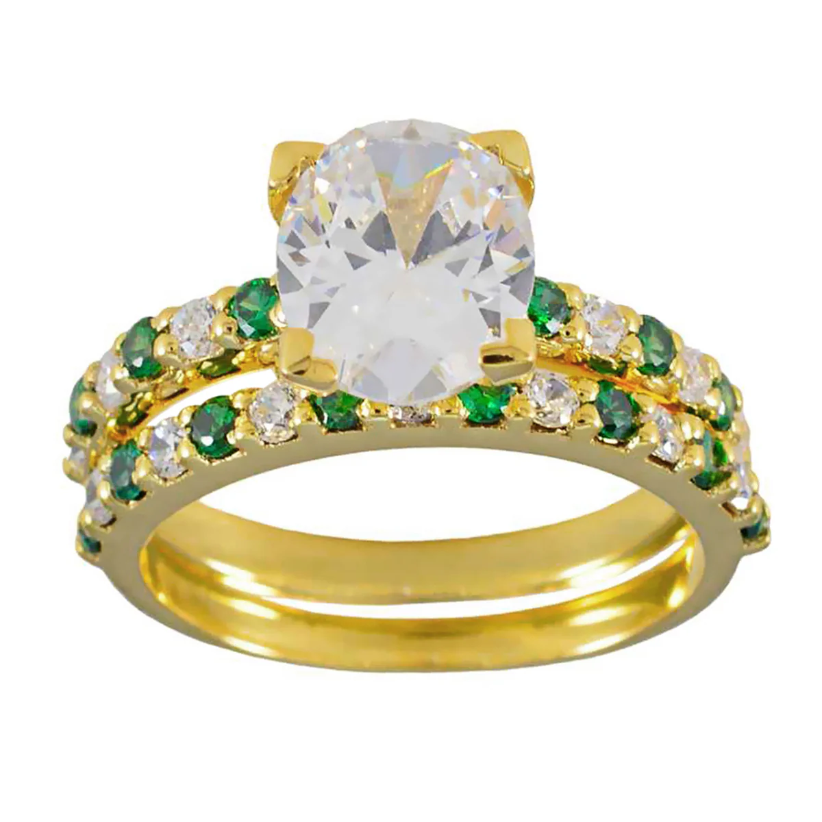 Emerald CZ Halo Latin American 925 Silver Green Gems Slim Promise Ring Jewellery - Image 3