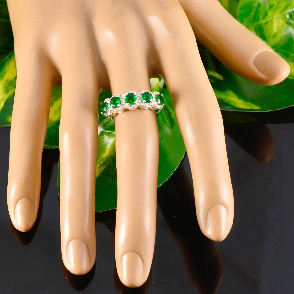 Emerald CZ Penta Japanese 925 Sterling Silver Green Gemstone Whisper-thin Fairytale Ring Jewelry - Image 5