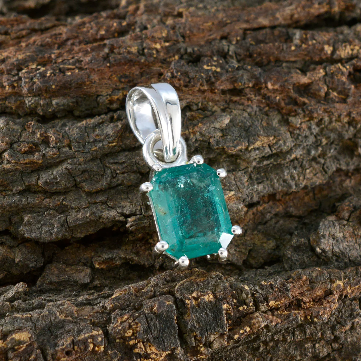 Emerald Delicate Moroccan 925 Silver Solitaire Zoe Romantic Green Pendant Jewelry - Image 3