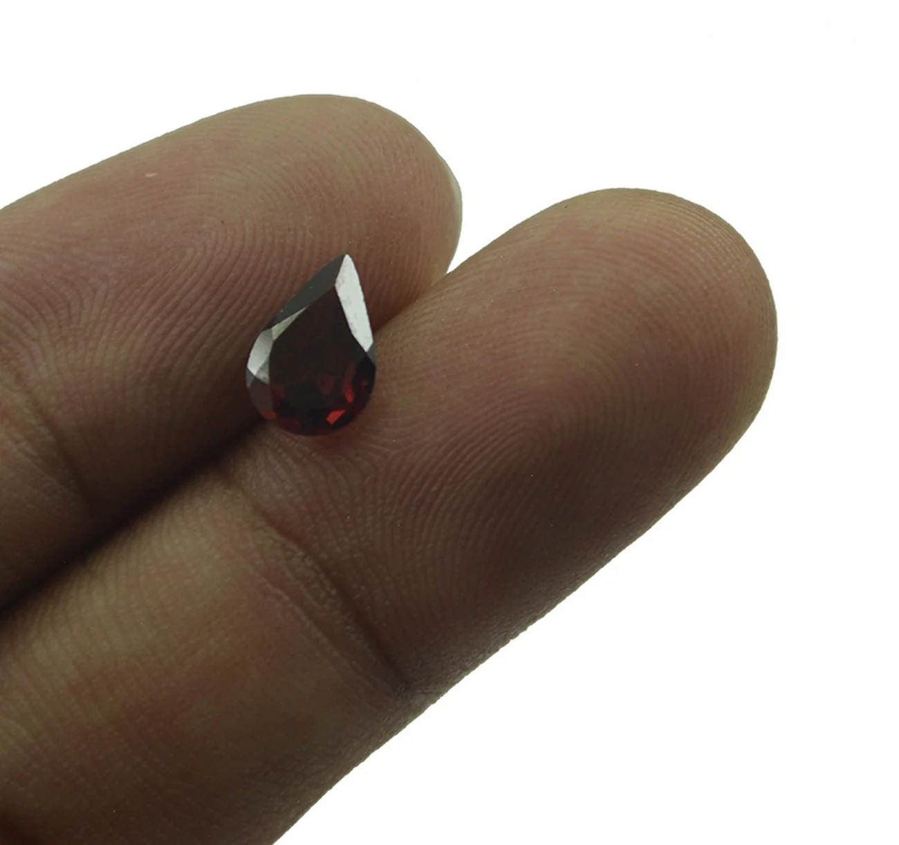 Garnet 1PC Small 7x9 MM Pear Faceted Red Fiery Semi Precious Loose Gemstone - Image 3