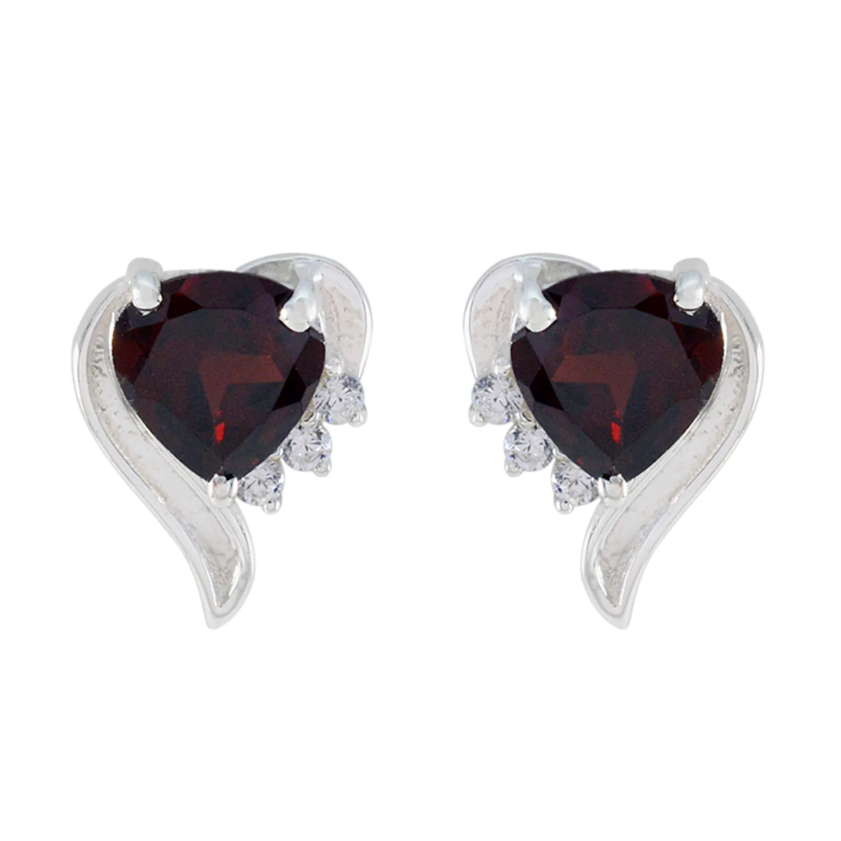 Garnet African Isabel multiple Stud Red 92.5 Silver Earring