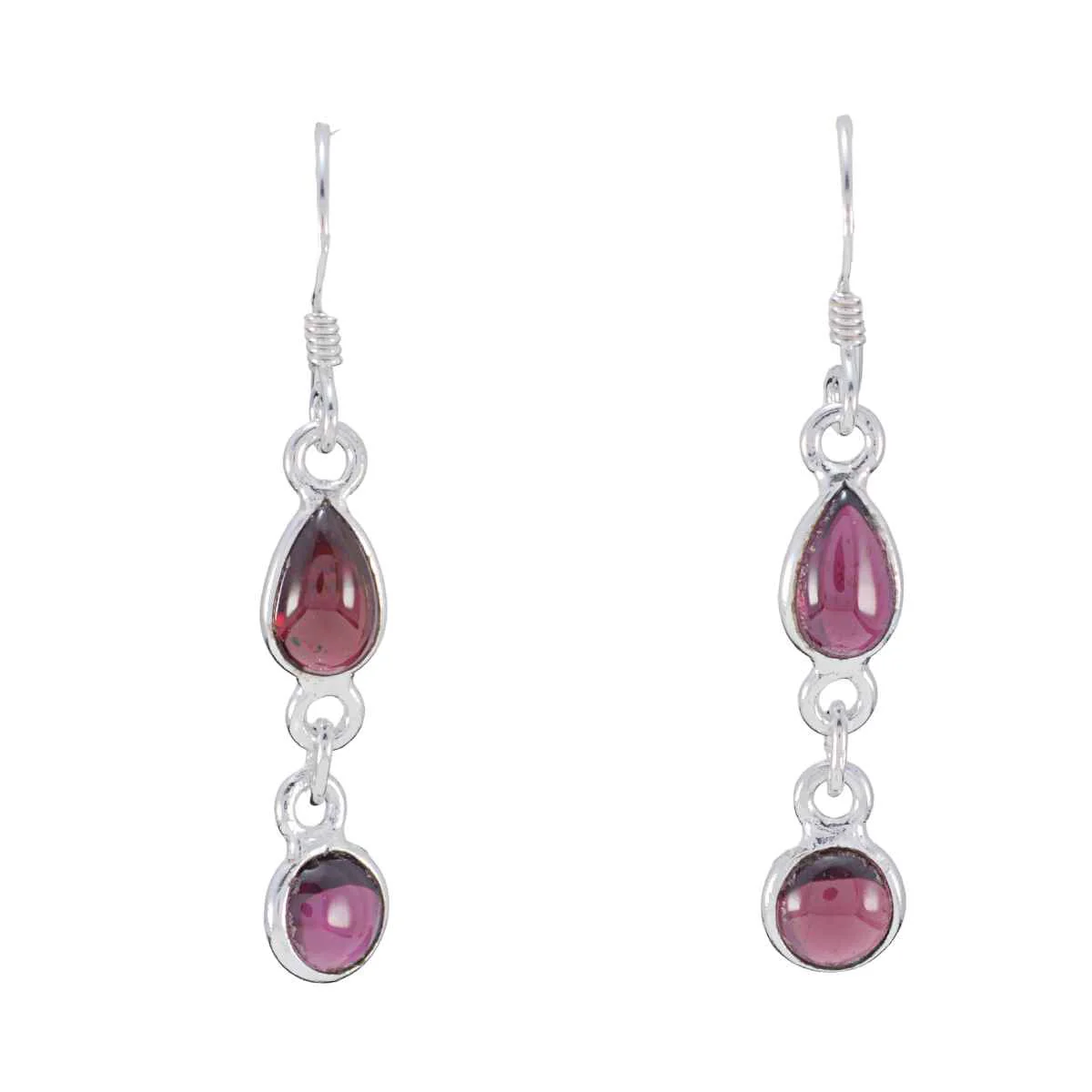Garnet American Noelia multiple Dangle Red 925 Silver Earring
