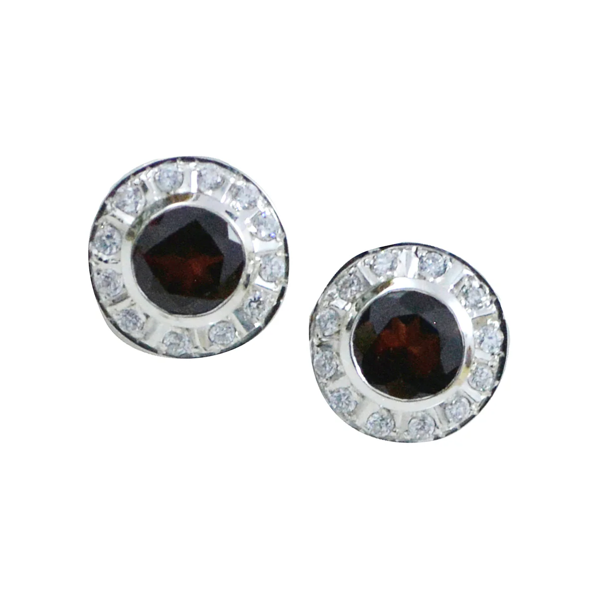Garnet Australian Bianca multiple Stud Red 925 Silver Earring - Image 2
