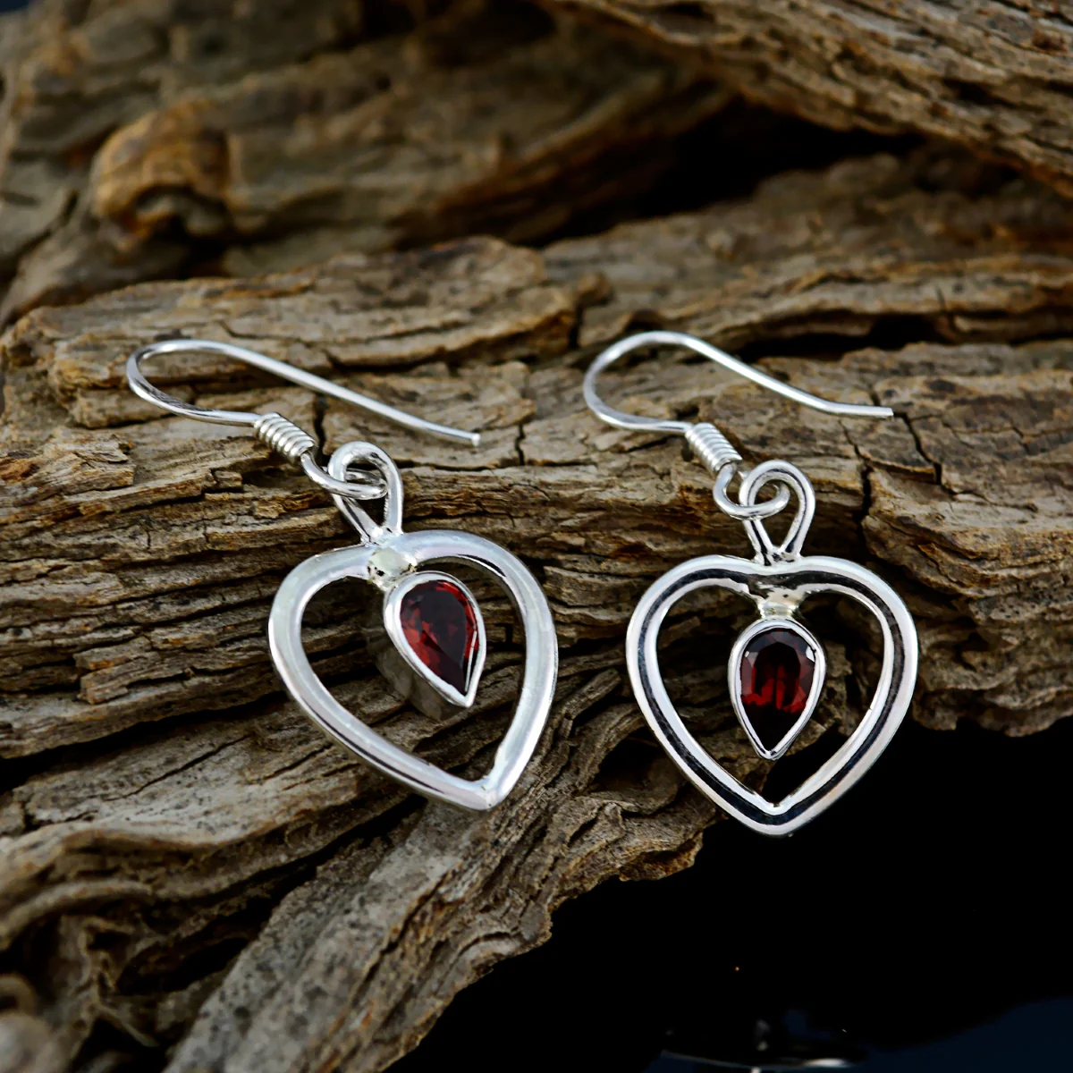 Garnet Australian Inès multiple Dangle Red Sterling Silver Earring - Image 3