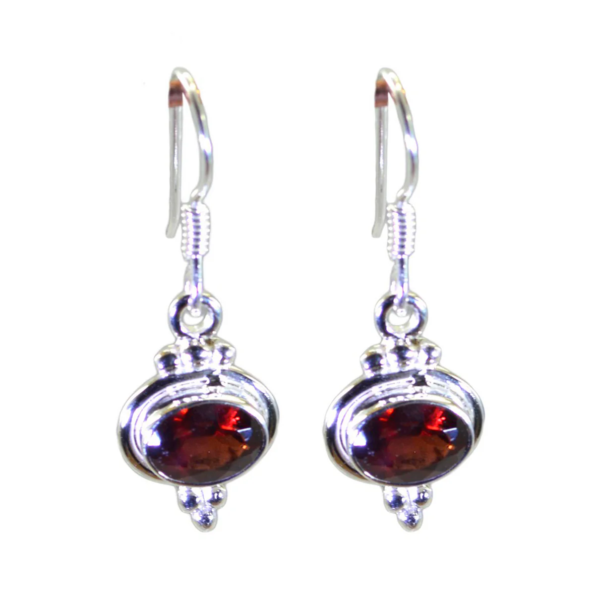 Garnet Australian Isla multiple Dangle Red 925 Silver Earring - Image 3