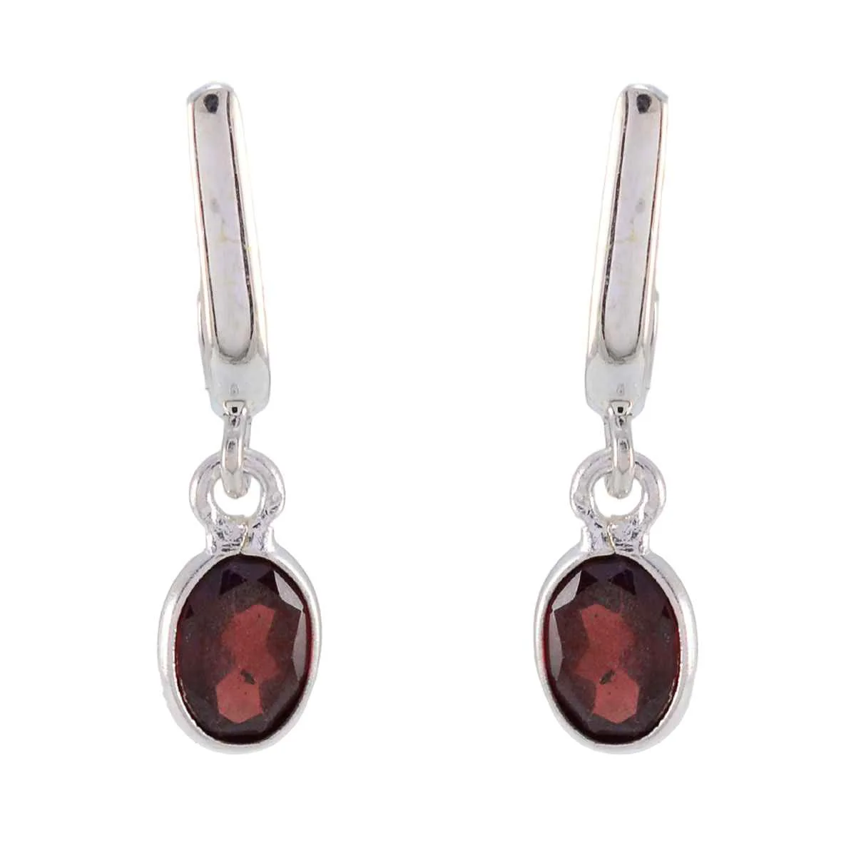 Garnet Australian Layla Solitaire Stud Red Silver Earring