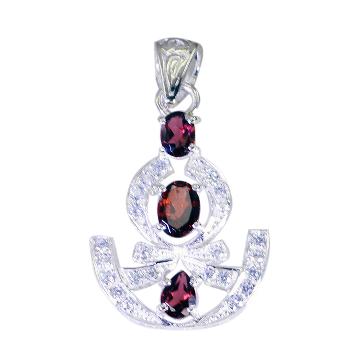 Garnet Classic African Sterling Silver multiple Charlotte wedding Red Pendant Jewellery