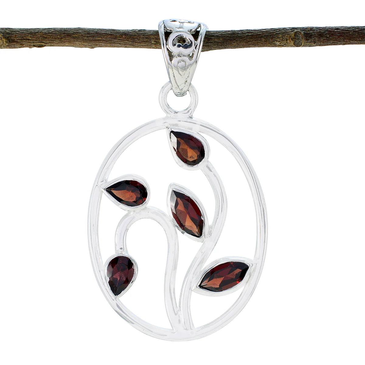 Garnet Classic Latin American Silver Penta Victoria Love Red Pendant Jewelry