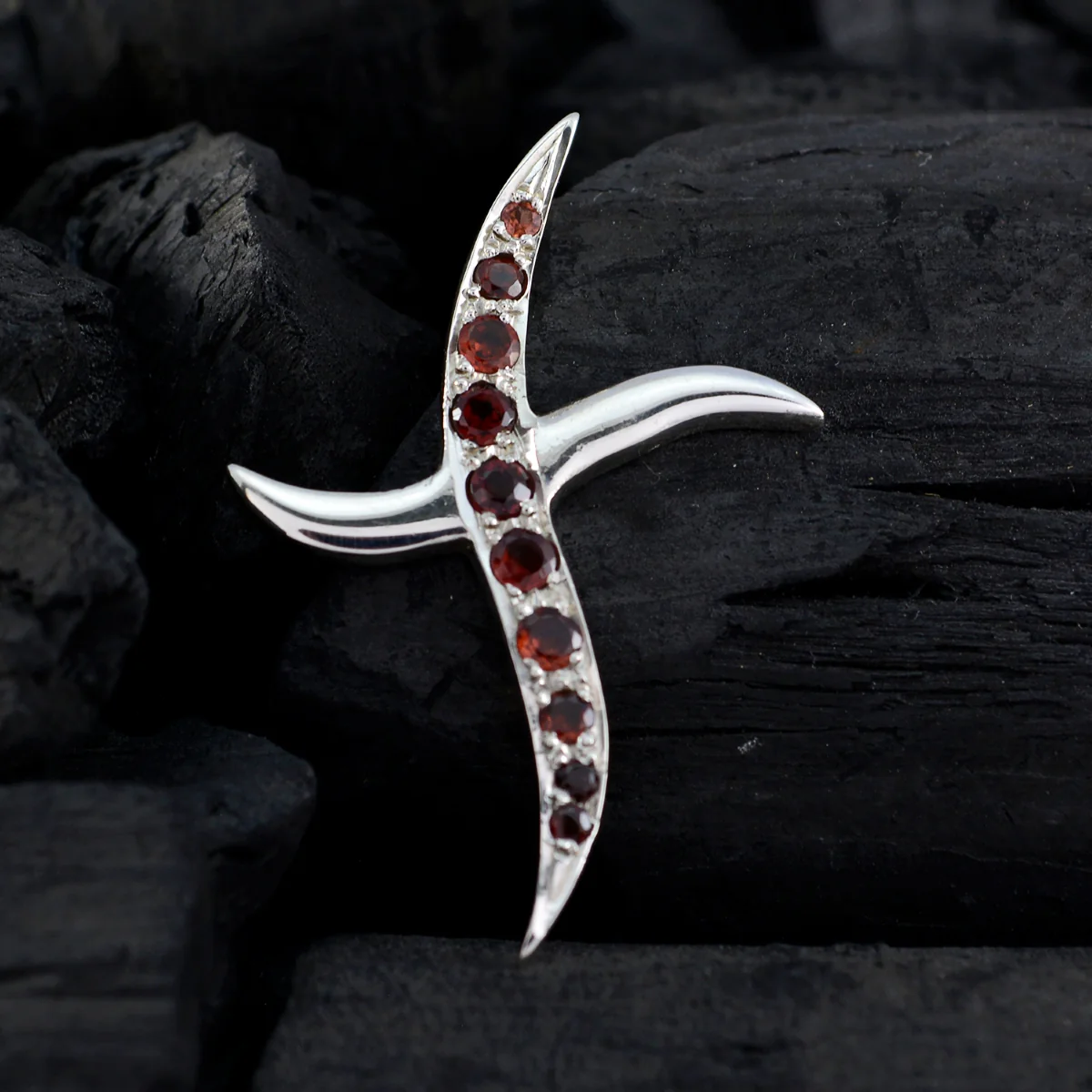 Garnet Dainty African Silver multiple Ángeles Armor Red Pendant Jewelry - Image 3