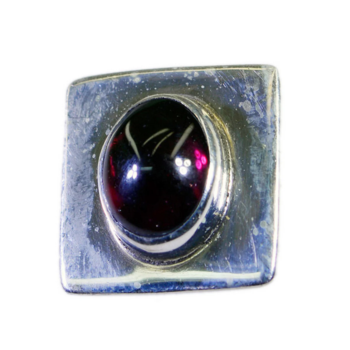 Garnet Dainty French Sterling Silver Solitaire Alejandra Bubble Red Pendant Jewellery