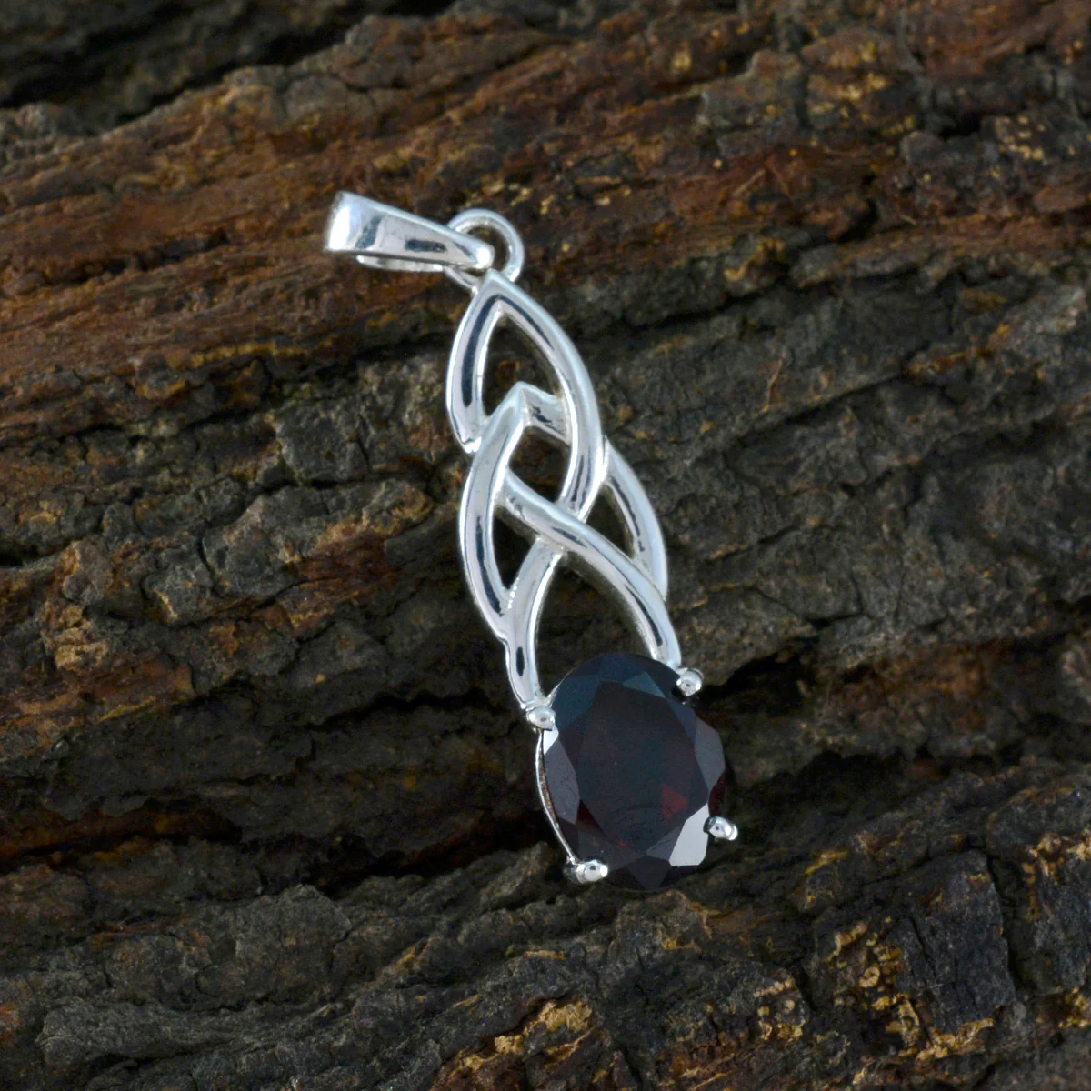 Garnet Dainty German 925 Silver Solitaire Sara Claddagh Red Pendant Jewelry - Image 2