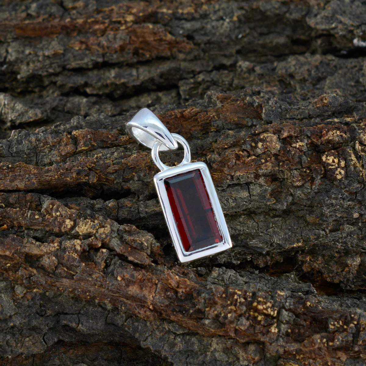Garnet Delicate German 925 Silver Solitaire Sofia Bubble Red Pendant Jewelry - Image 2