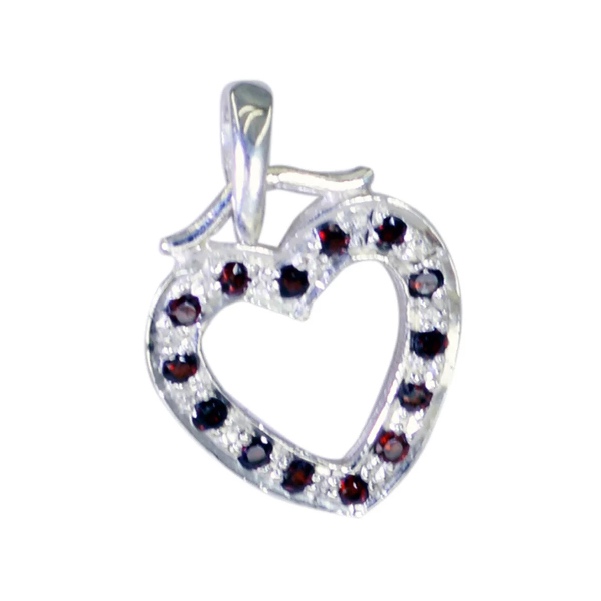 Garnet Delicate Indian Sterling Silver multiple Meera valentine Red Pendant Jewellery - Image 2