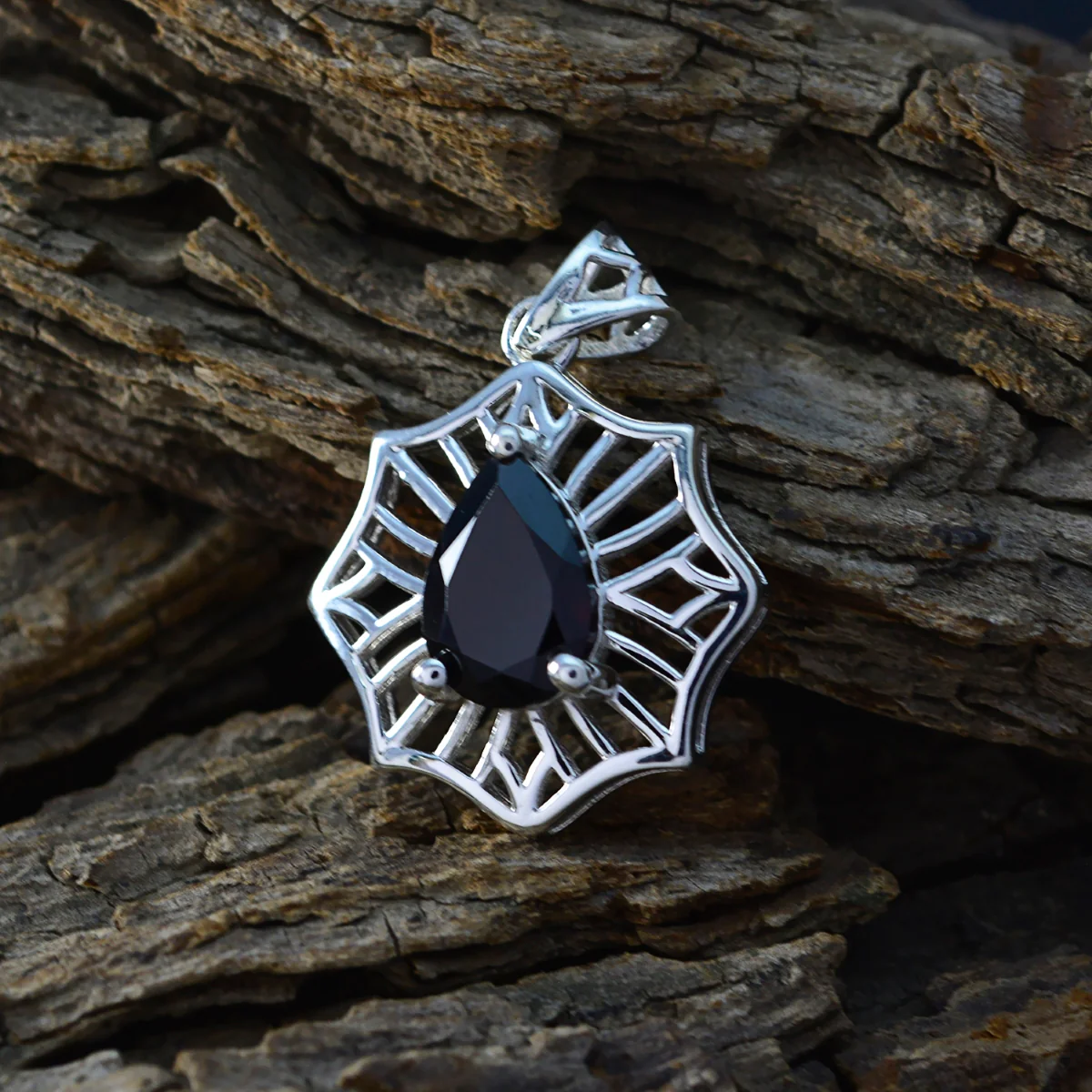 Garnet Delicate Spanish 92.5 Silver Solitaire Charlotte Victorian Red Pendant Jewellery - Image 2