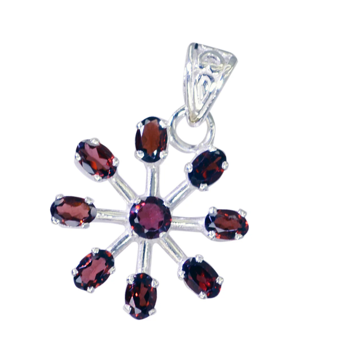 Garnet Essential Latin American 925 Silver multiple Giulia Heart Red Pendant Jewelry - Image 3
