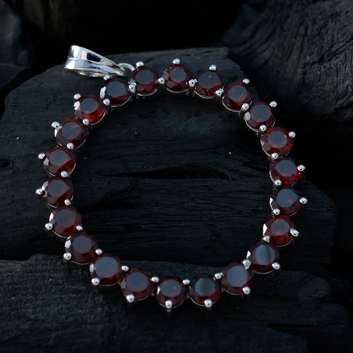 Garnet Essential Mexican 92.5 Silver multiple Fernanda Bubble Red Pendant Jewellery - Image 3