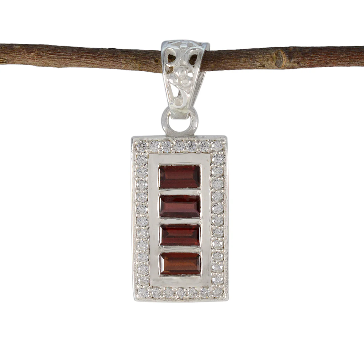 Garnet Featherlight African Sterling Silver multiple Bianca Abstract Red Pendant Jewellery