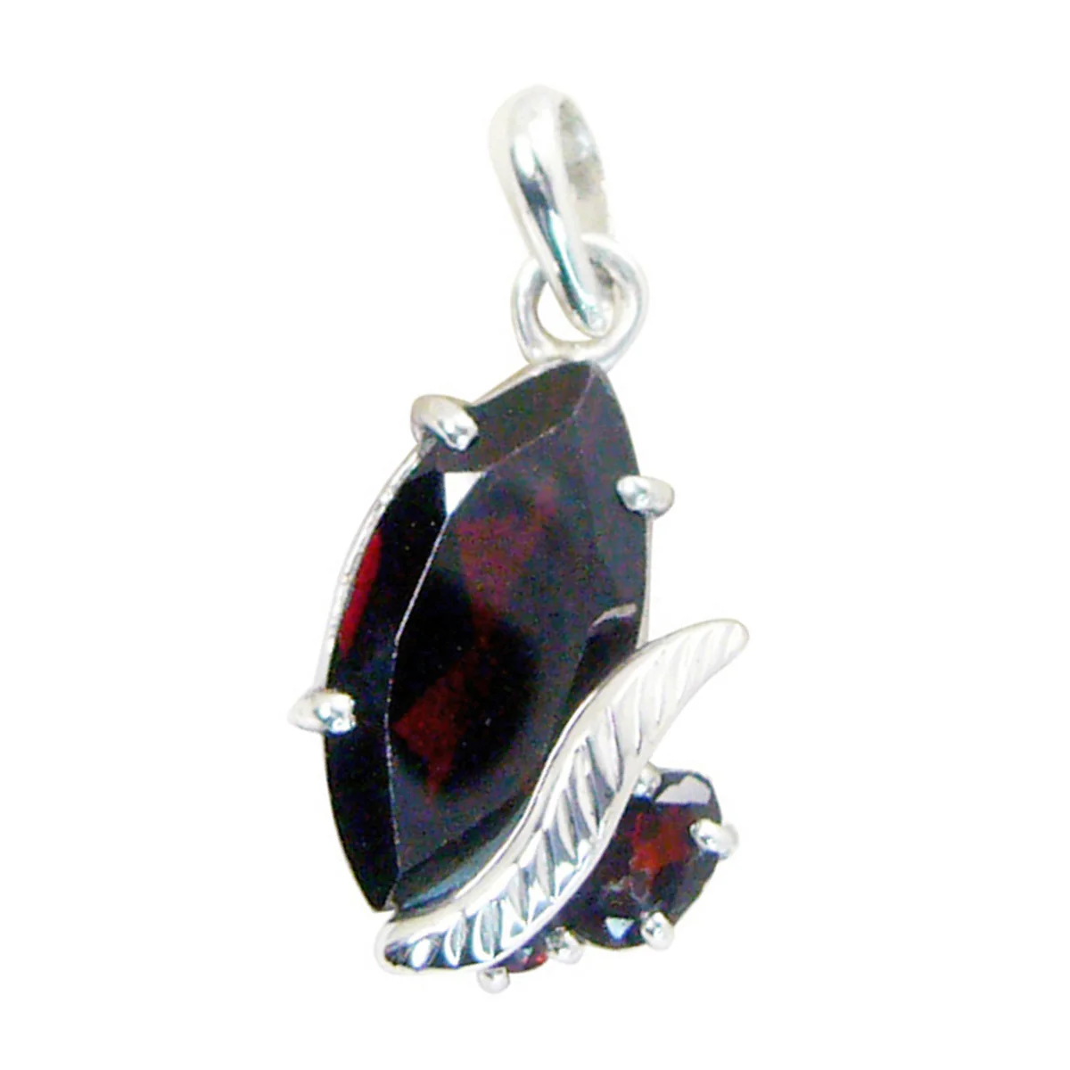 Garnet Featherlight American Silver Toi et Moi Isabella Romantic Red Pendant Jewelry - Image 3