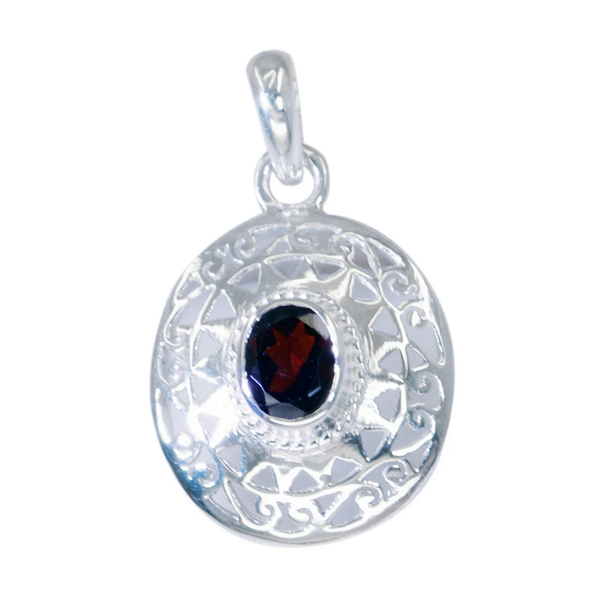 Garnet Featherlight French Silver Solitaire Mia antique Red Pendant Jewelry