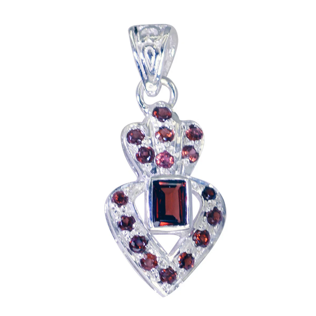 Garnet Featherlight Middle Eastern Sterling Silver multiple Ana Luxurious Red Pendant Jewellery