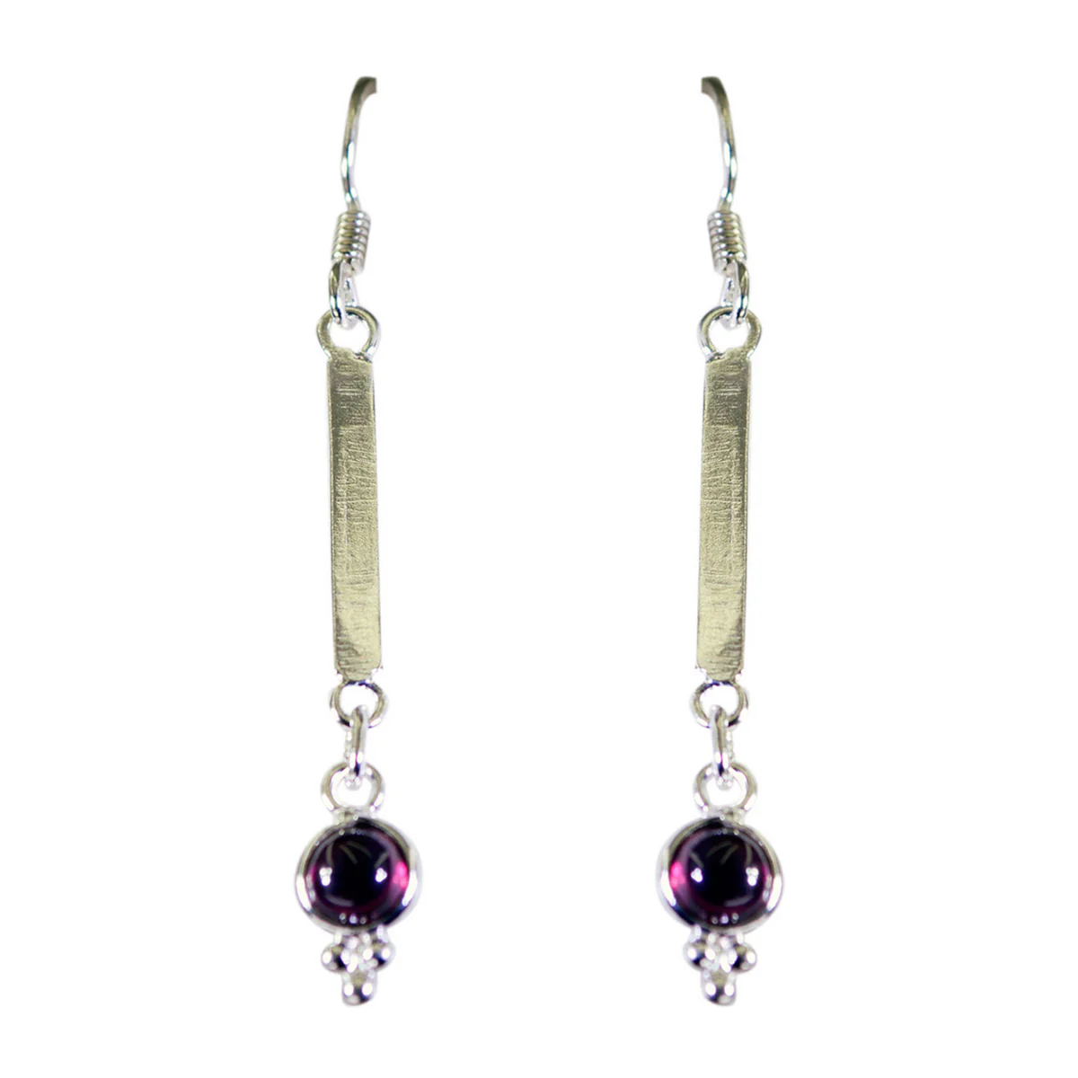 Garnet French Marie multiple Dangle Red 925 Silver Earring