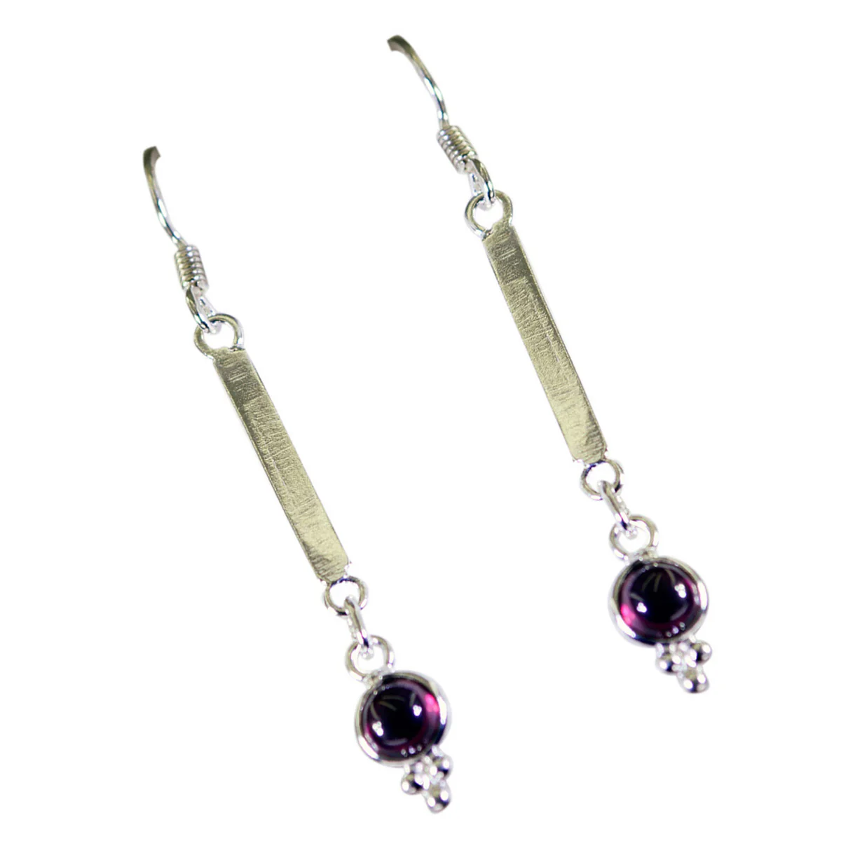 Garnet French Marie multiple Dangle Red 925 Silver Earring - Image 2