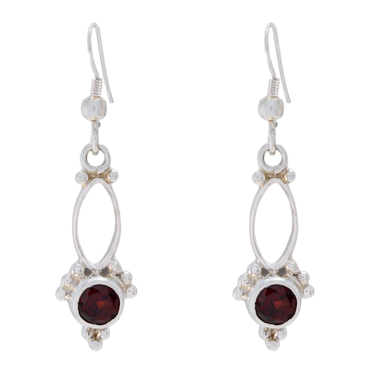 Garnet German Katarina multiple Dangle Red 925 Sterling Silver Earring