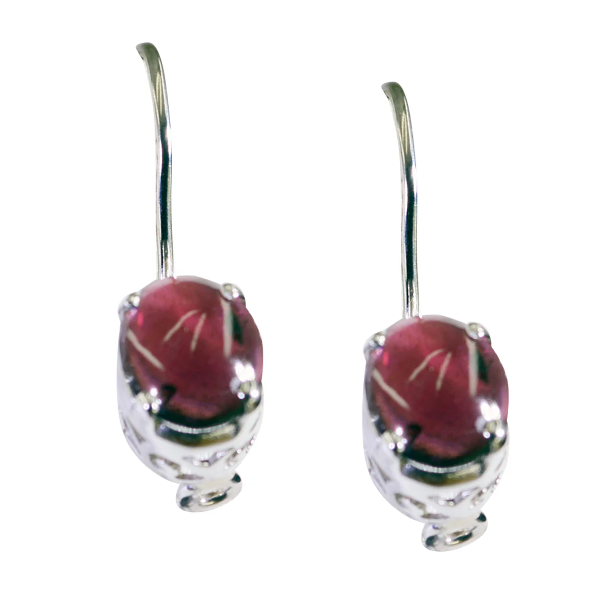 Garnet German Marie multiple Dangle Red Sterling Silver Earring - Image 2
