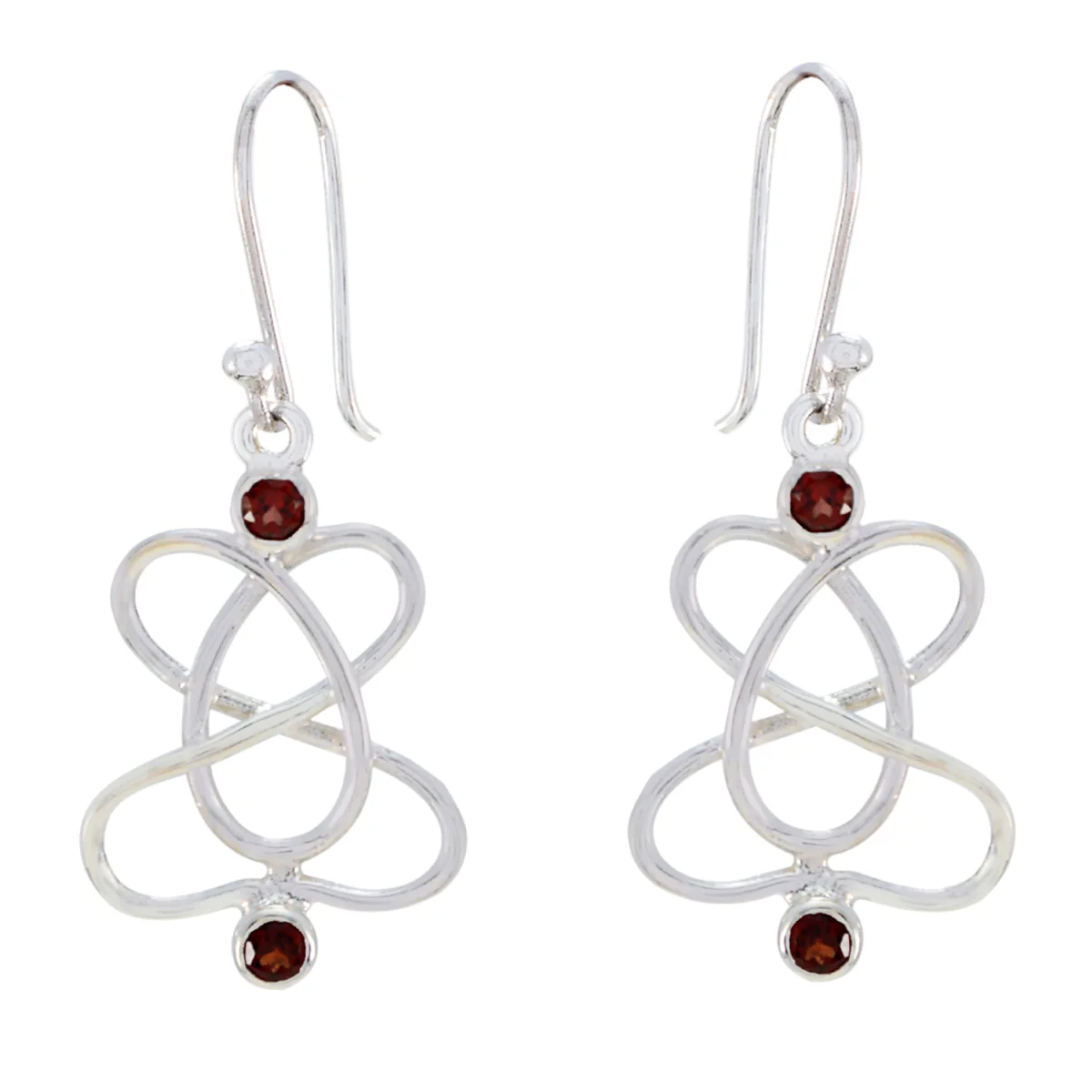 Garnet German Wen multiple Dangle Red Sterling Silver Earring