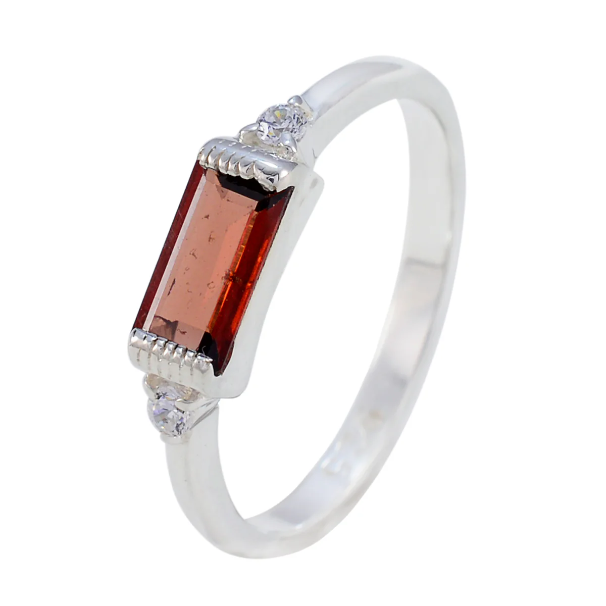 Garnet Halo Japanese 925 Sterling Silver Red Gemstone Delicate Luxurious Ring Jewellery - Image 2