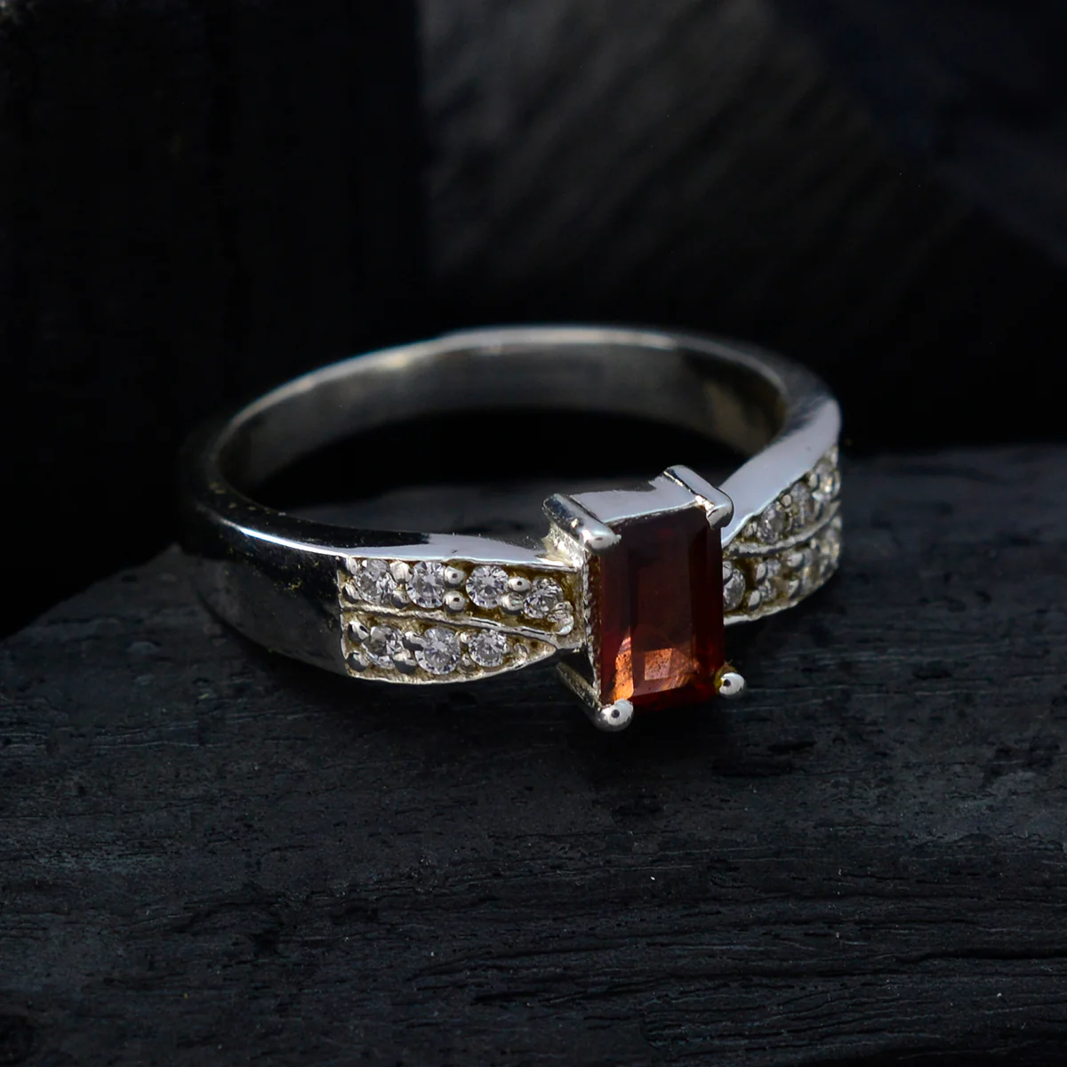 Garnet Halo Russian 925 Silver Red Gemstone Featherlight Fairytale Ring Jewelry - Image 4