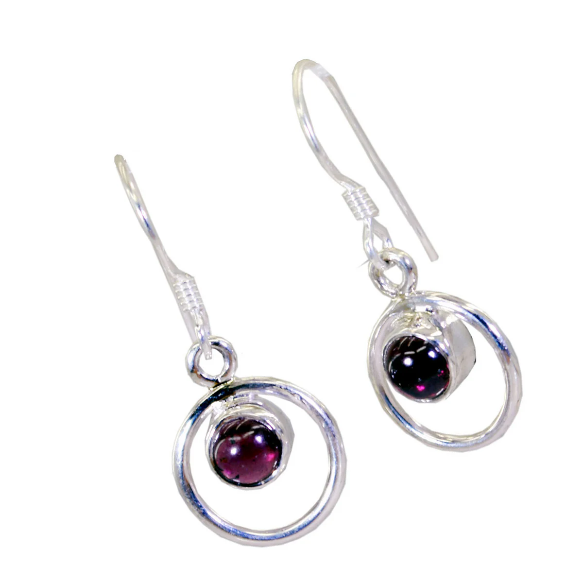 Garnet Italian Sofía multiple Dangle Red Sterling Silver Earring - Image 2
