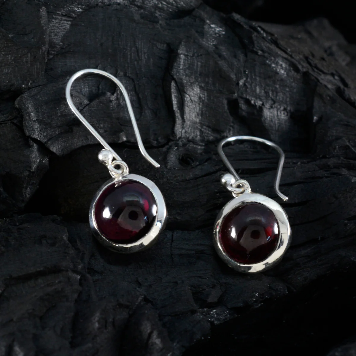 Garnet Japanese Ava multiple Dangle Red 925 Silver Earring - Image 2