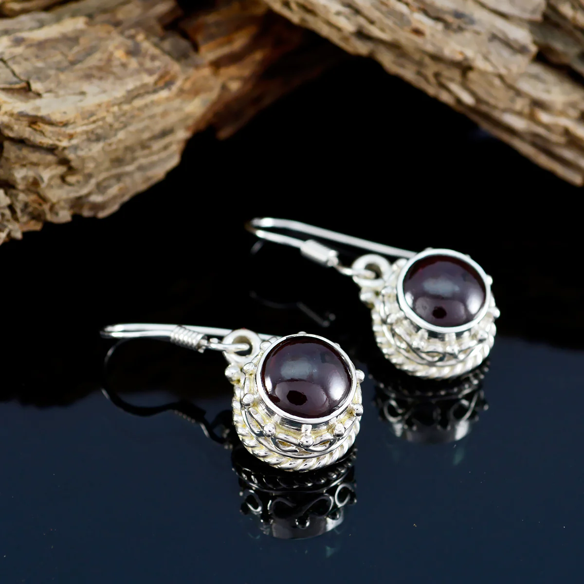 Garnet Latin American Abigail multiple Dangle Red 92.5 Silver Earring - Image 3
