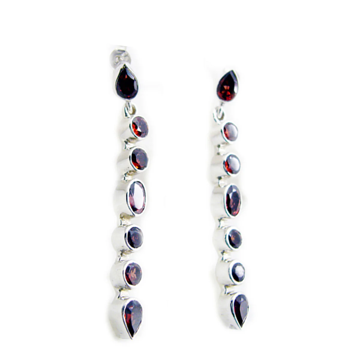 Garnet Latin American Genesis multiple Stud Red Sterling Silver Earring