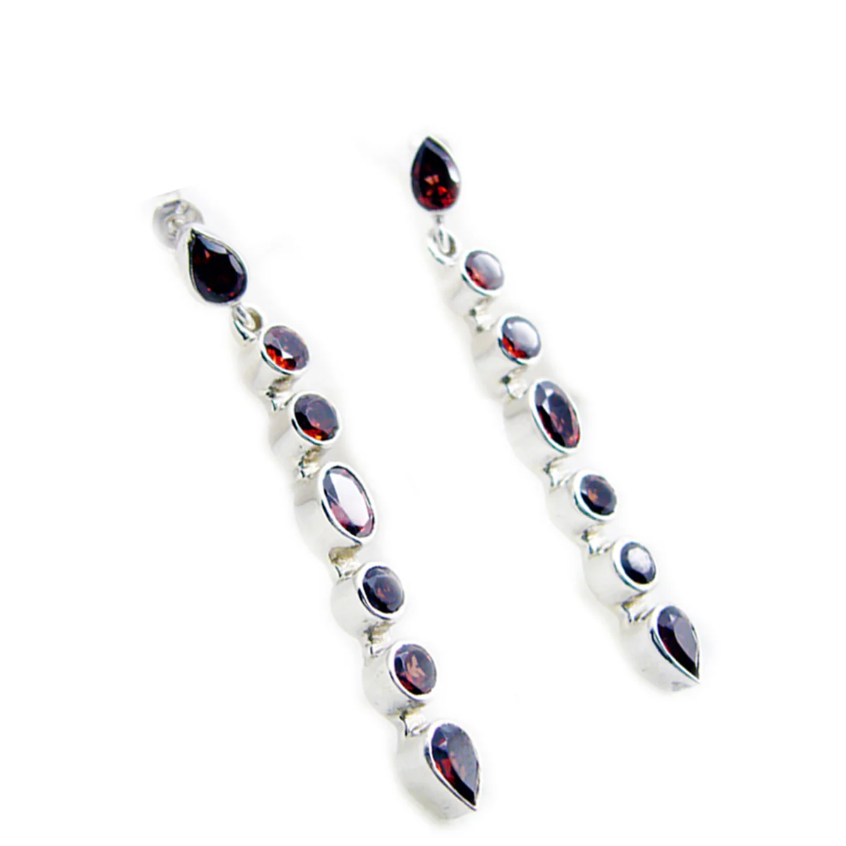 Garnet Latin American Genesis multiple Stud Red Sterling Silver Earring - Image 2