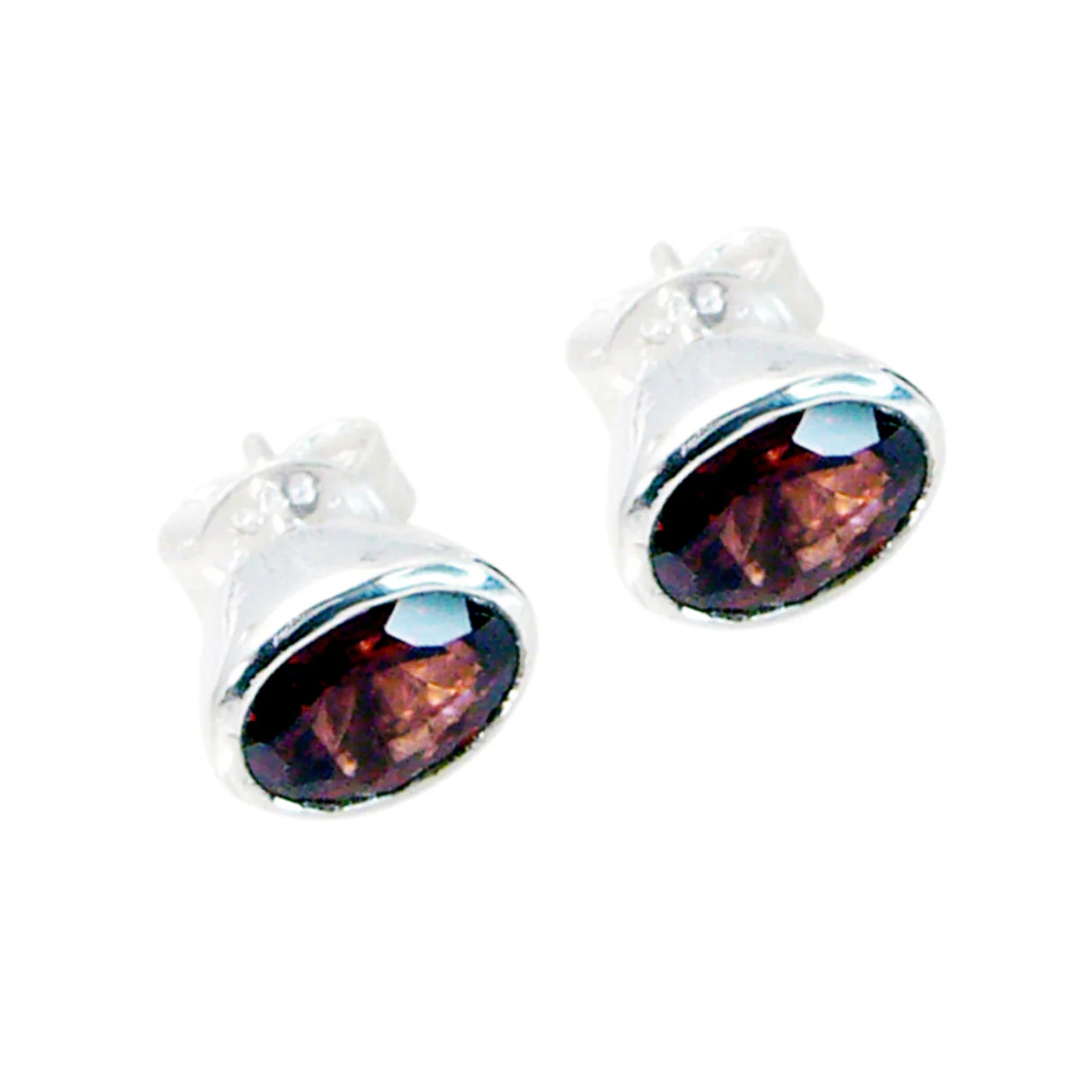 Garnet Latin American Hana Solitaire Stud Red 925 Silver Earring - Image 2