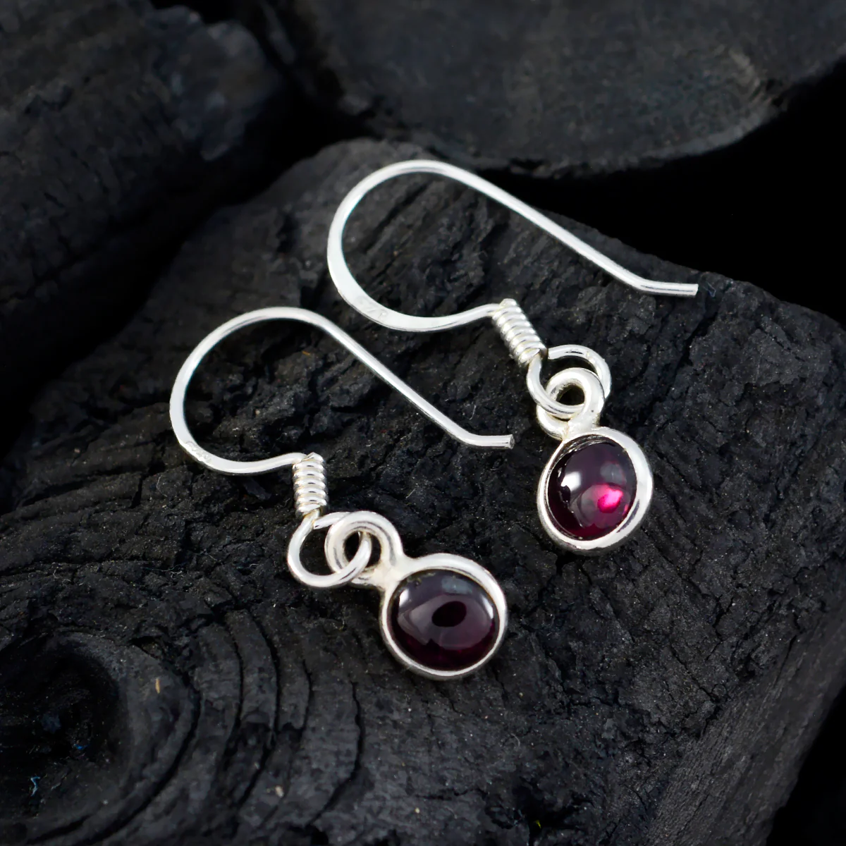 Garnet Latin American Milagros multiple Dangle Red 92.5 Silver Earring - Image 2