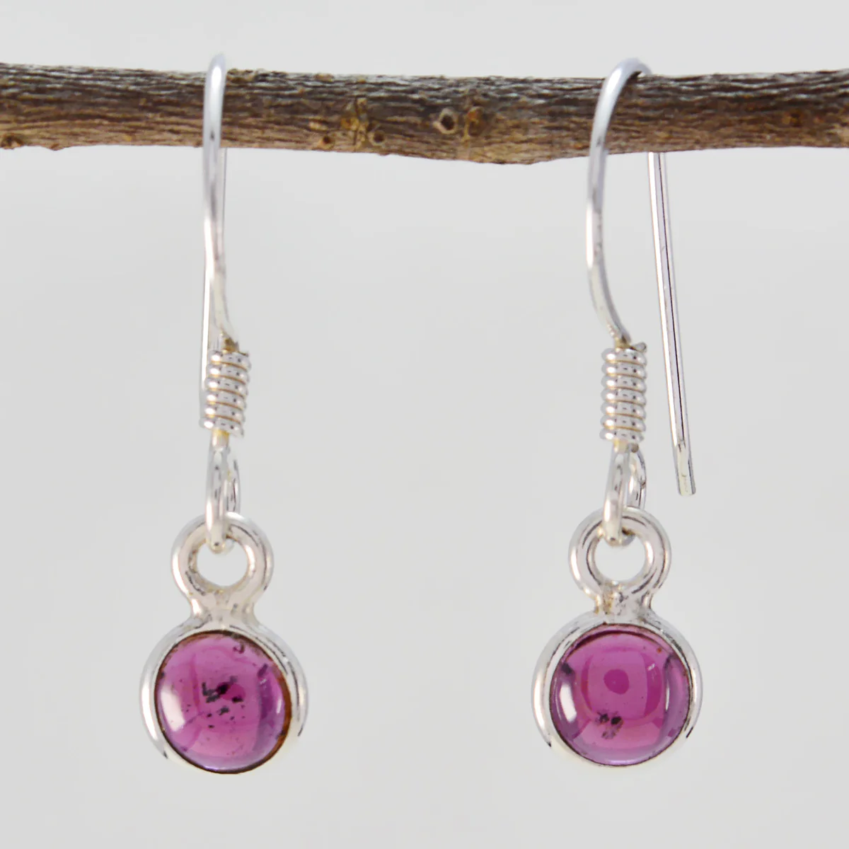Garnet Latin American Milagros multiple Dangle Red 92.5 Silver Earring - Image 3