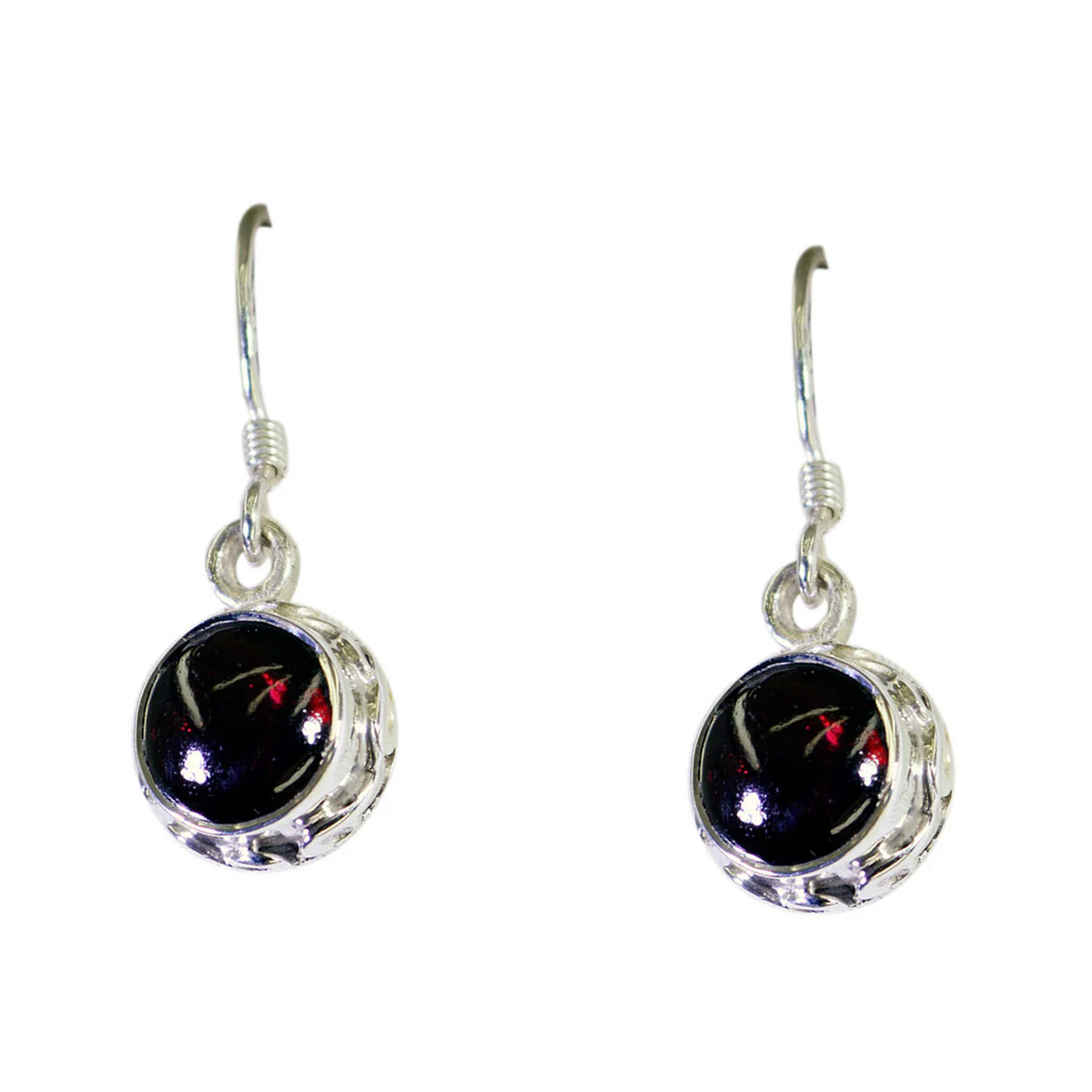 Garnet Mexican Mei multiple Dangle Red 92.5 Silver Earring - Image 2