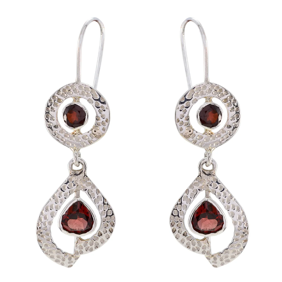 Garnet Mexican Nella multiple Dangle Red Sterling Silver Earring