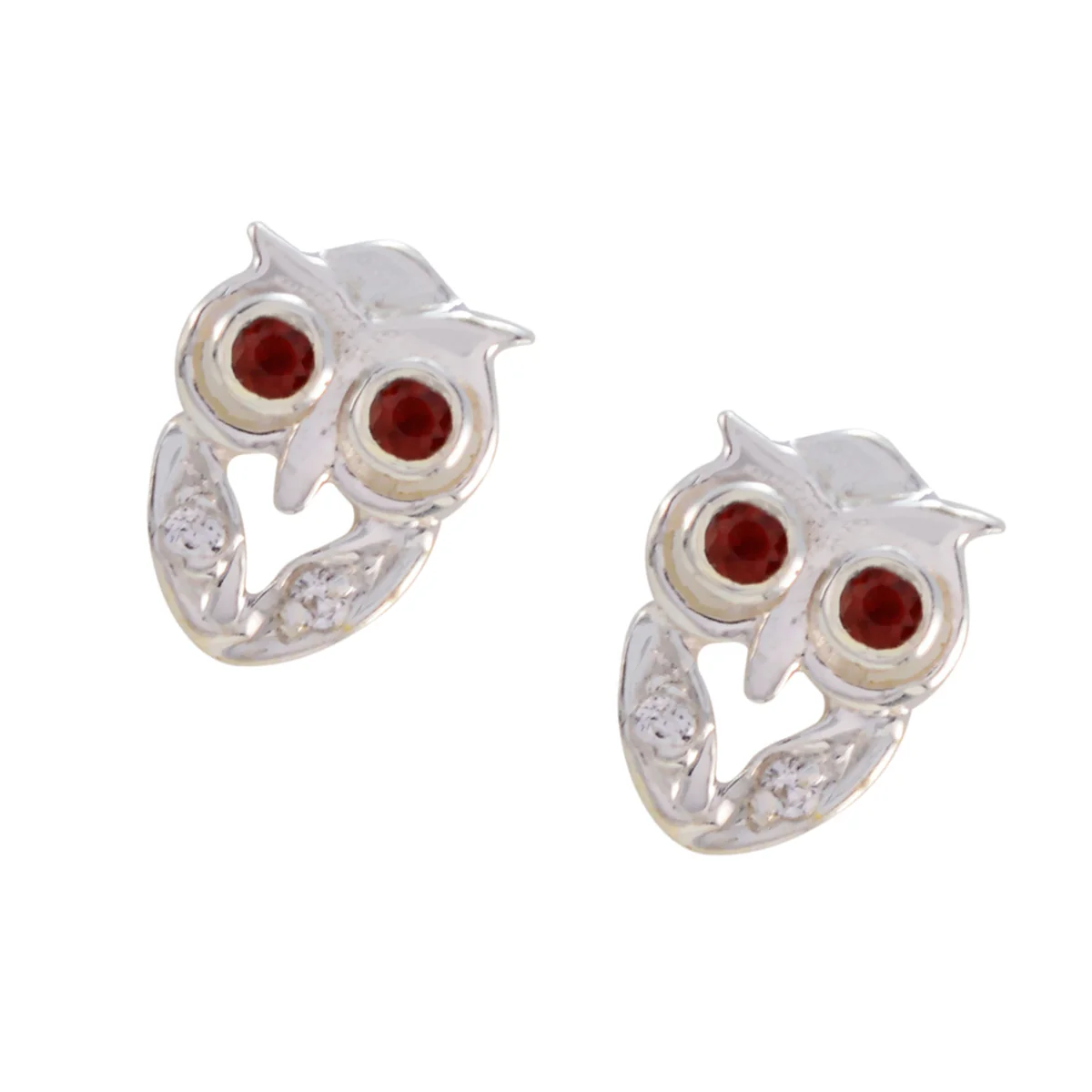 Garnet Middle Eastern Hanna multiple Stud Red 925 Silver Earring - Image 2