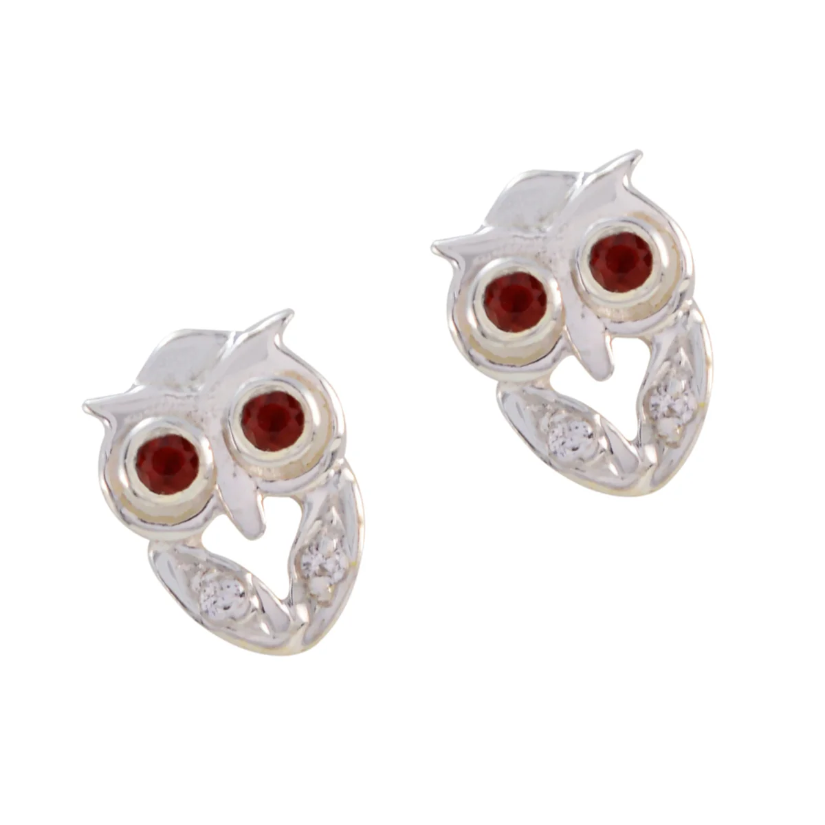 Garnet Middle Eastern Hanna multiple Stud Red 925 Silver Earring - Image 3