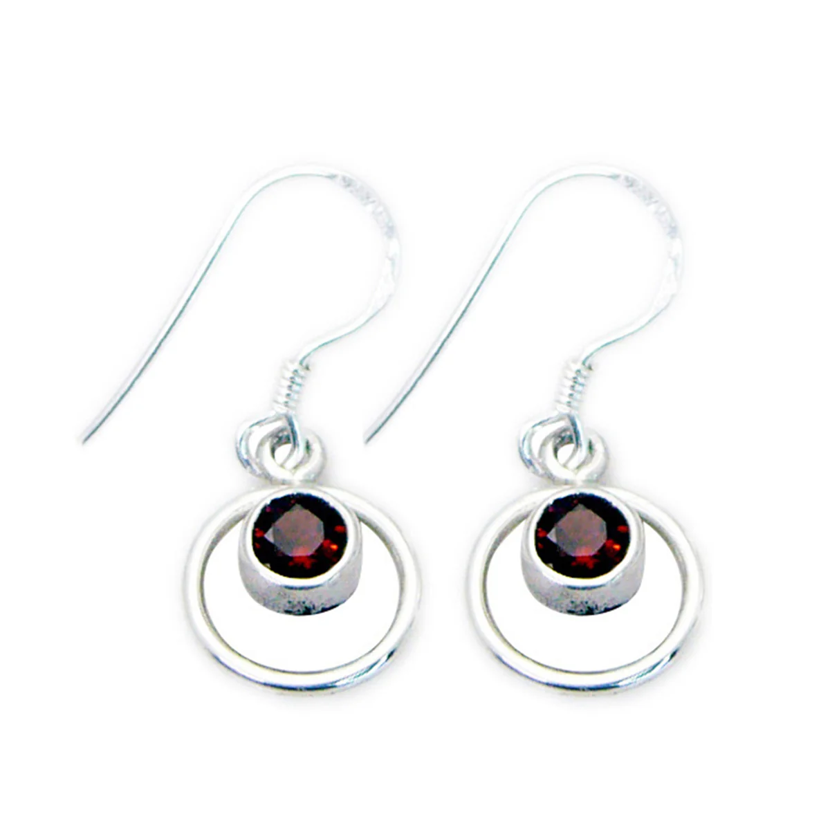 Garnet Middle Eastern Isabella multiple Dangle Red 925 Silver Earring