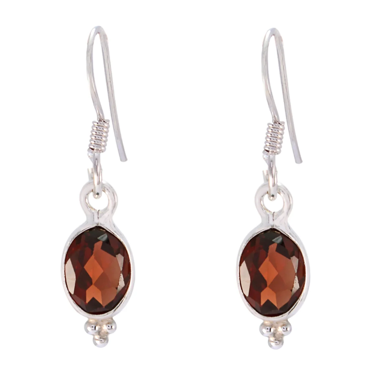 Garnet Moroccan Addison multiple Dangle Red Silver Earring